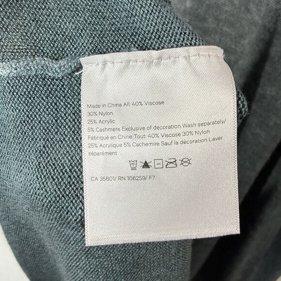 Lululemon Cashlu V-neck Sweater Green Cashmere Blend Pullover Women’s 14 - Picture 5 of 7